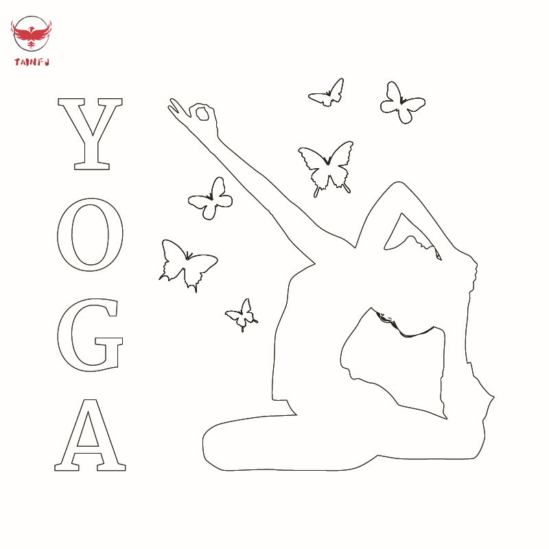 Miếng Dán Tường Hình Người Tập Yoga Chống Thấm Nước