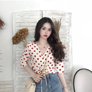 Áo Croptop Chấm Bi