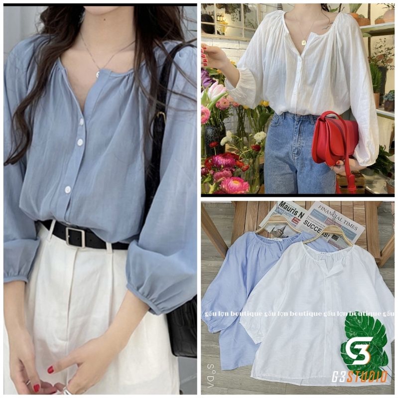áo sơ mi đũi lụa mở cúc vintage ảnh thật