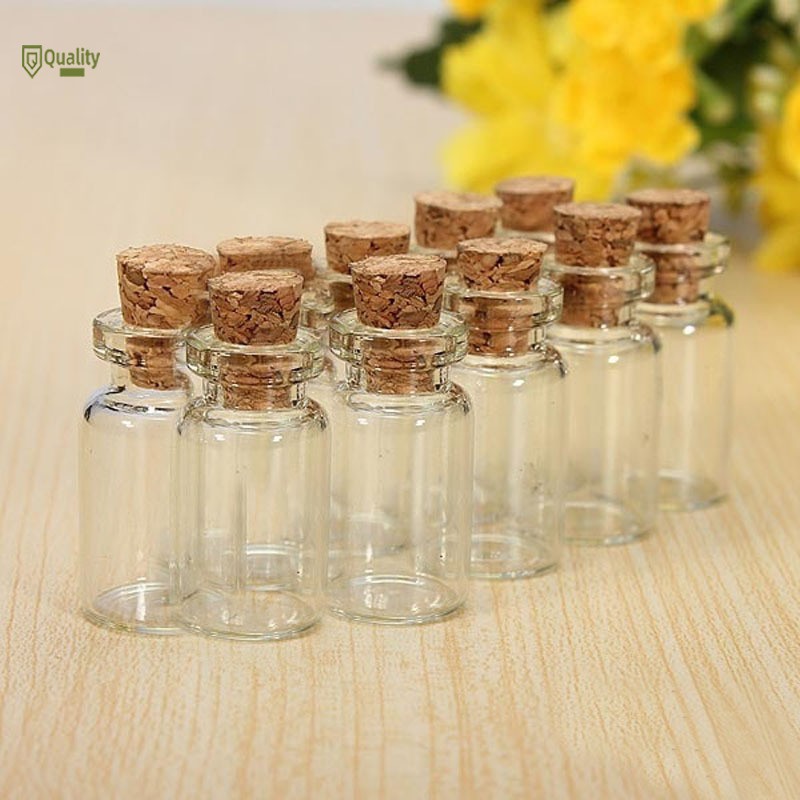 Set 10 lọ thủy tinh nhỏ dung tích 1ml cao 2.4cm tiện dụng