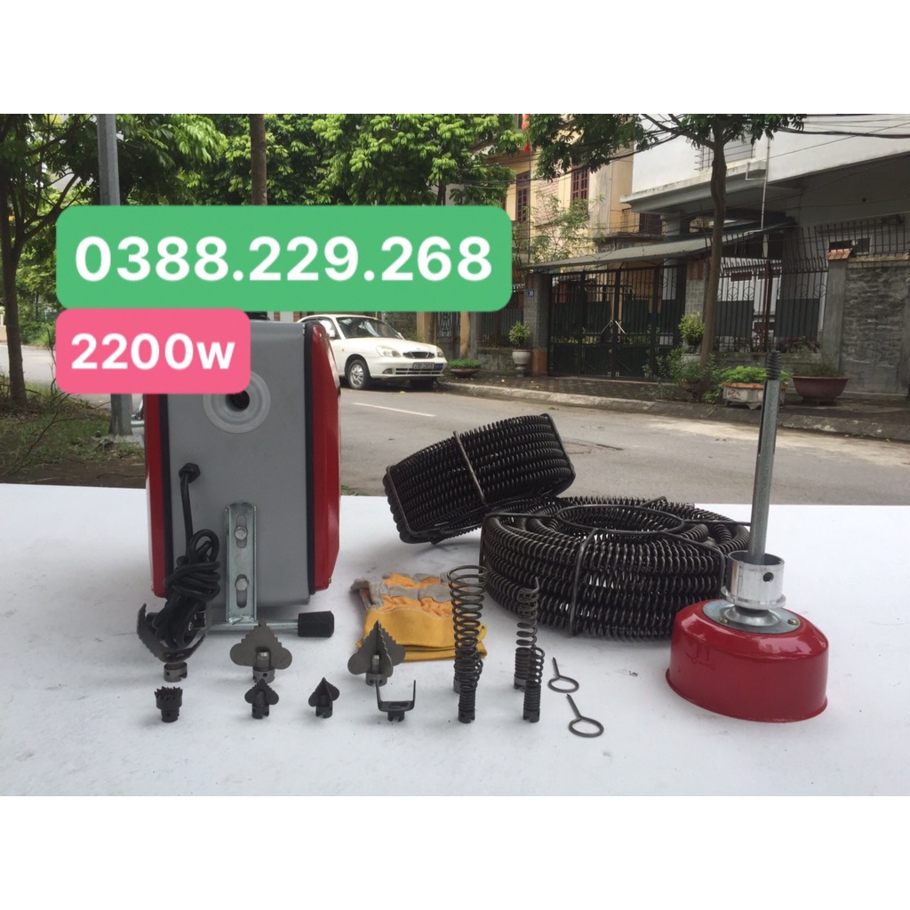 MÁY THÔNG CỐNG GQ190 (15M dây phi 16, 1 quả lu phi 8 dài 4m ,6 đầu thông , 1 đôi găng tay )