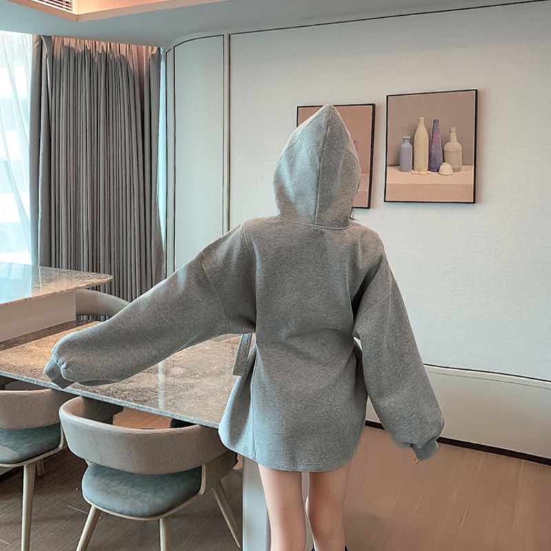 Đầm hoodie cotton Perty dáng rộng thời trang mùa thu phong cách Hàn Quốc cho nữ