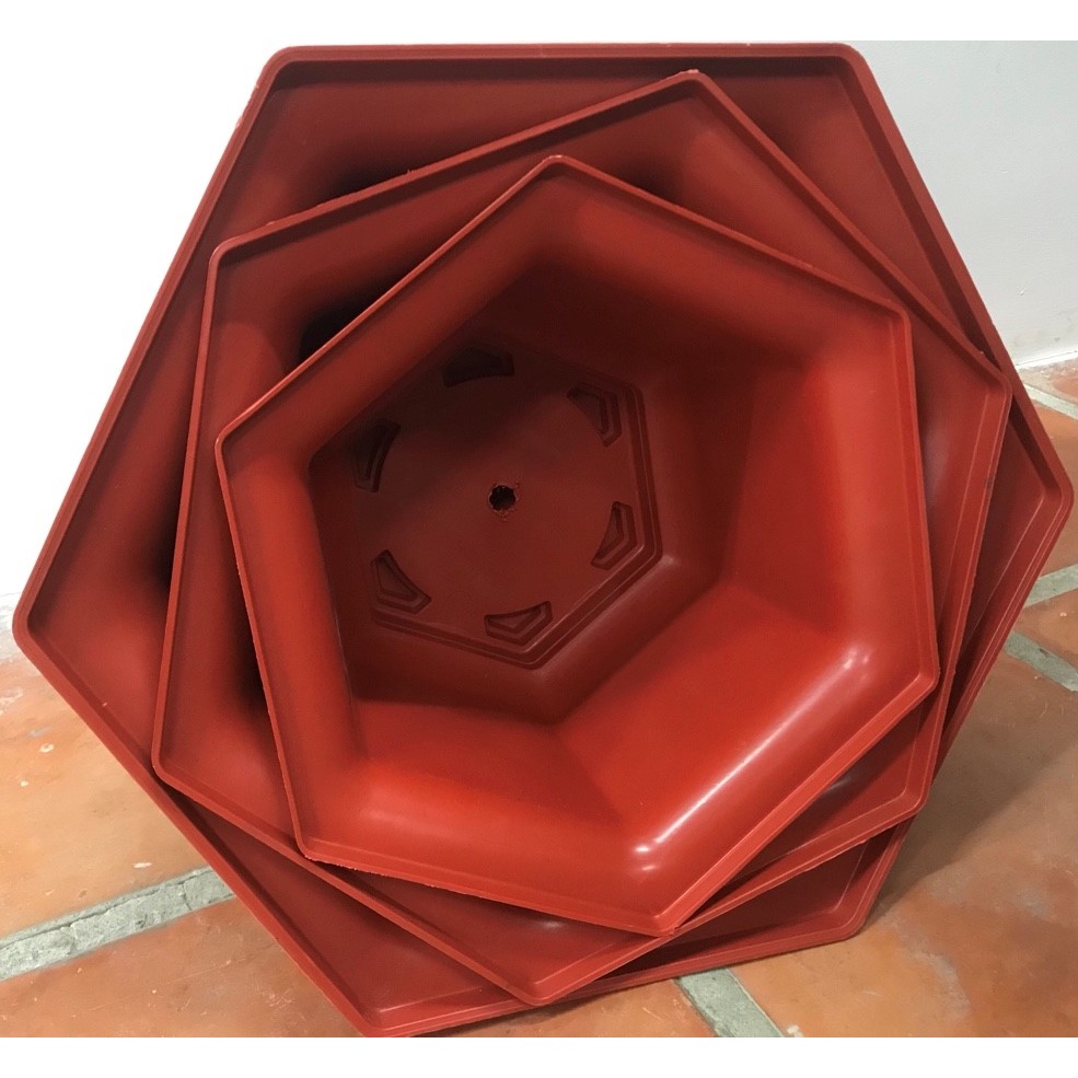 10 CHẬU NHỰA LỤC GIÁC ĐỎ 280X180 - CHẬU TRỒNG CÂY GIÁ RẺ