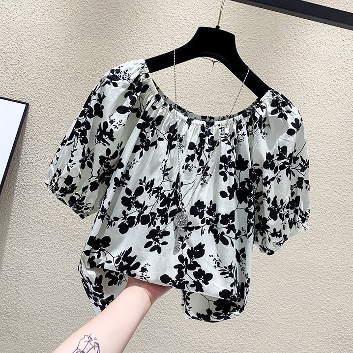 Áo Sơ Mi Tay Ngắn Dáng Rộng In Họa Tiết Hoa Phong Cách Hàn Quốc Thời Trang Mùa Hè Mới
