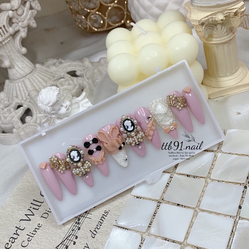 Móng tay giả - nailbox thiết kế - thỏ sang chản