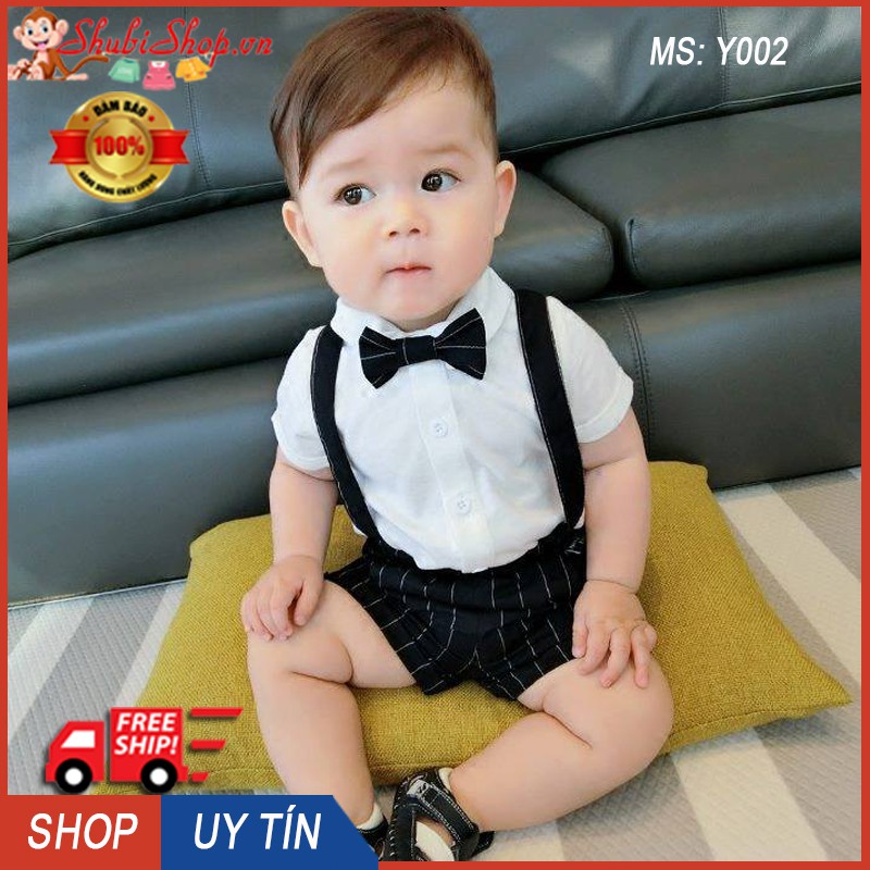 [HÀNG QUẢNG CHÂU] Yếm Công Tử Bé Trai Sang Chảnh 6-16KG  -  Shubishop.vn