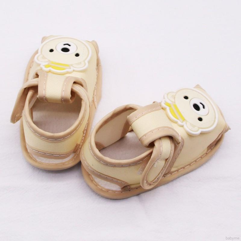 Giày Xăng đan Cotton Đế Mềm Khoét Lỗ Hình Gấu Phong Cách Mùa Hè Đáng Yêu Cho Bé Trai Gái