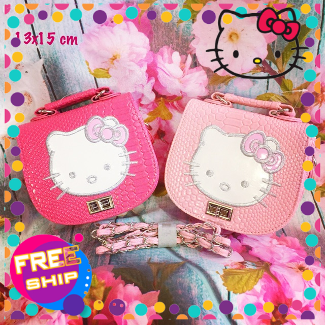 Túi mini đeo chéo da Hello Kitty cho bé gái