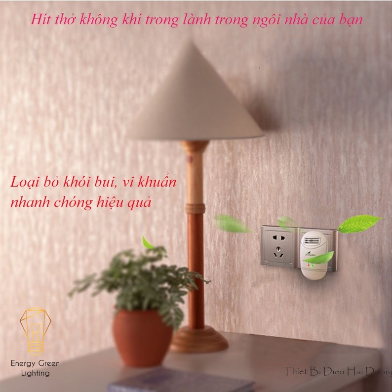 Máy Lọc Không Khí Mini Ion Âm Energy Green Lighting ML-A10 - Khử Mùi ,Khử Trùng Cho Nhà Bếp,Nhà Vệ Sinh ,Phòng Ngủ