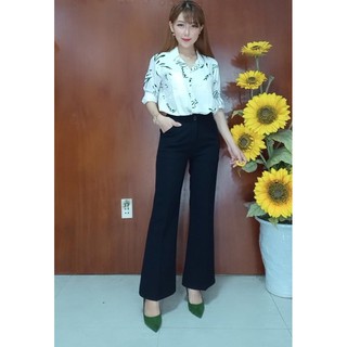 sét đồ công sở áo sơ mi quần ống loe ktrang