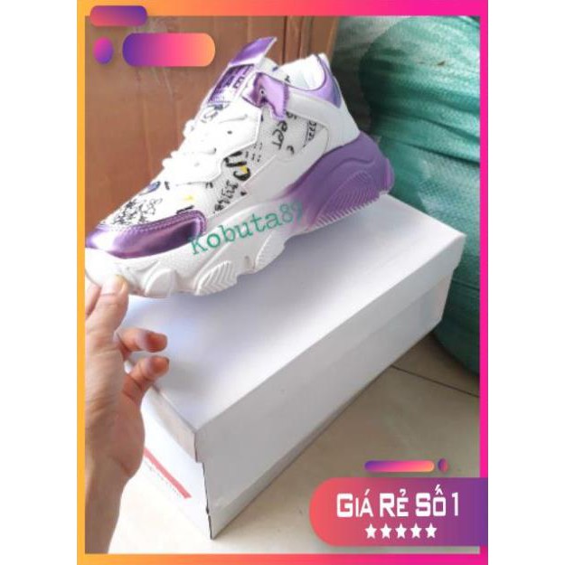 Giày Nư_giày thể thao ulzzang đế cao Phối lưới Họa Tiết Chữ | BigBuy360 - bigbuy360.vn