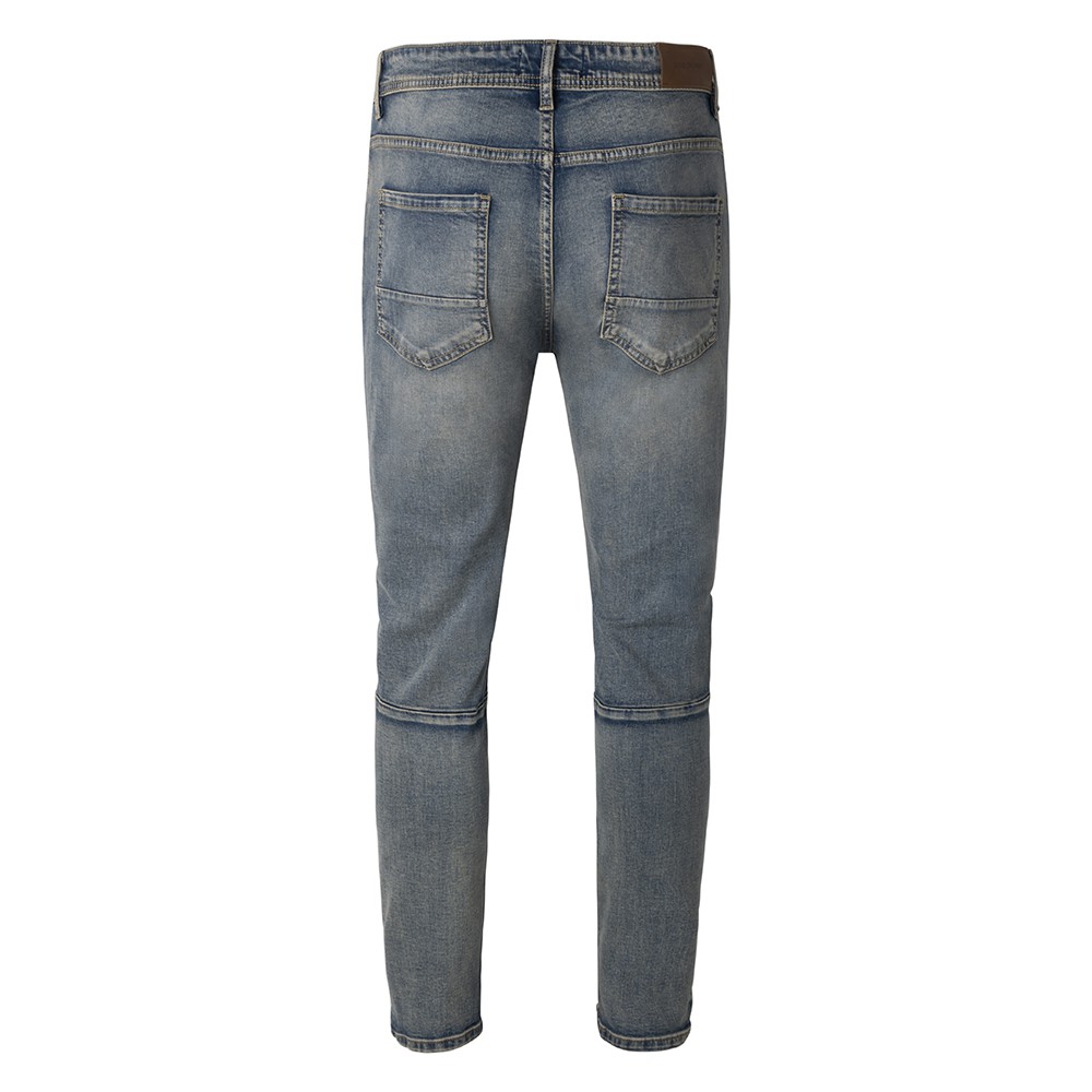 Quần Jean Nam Streetwear Cao Cấp FNOS Z15 Màu Xanh - Rách Gối Form Slimfit - Có Zip Jean Thun Co Giãn. | BigBuy360 - bigbuy360.vn