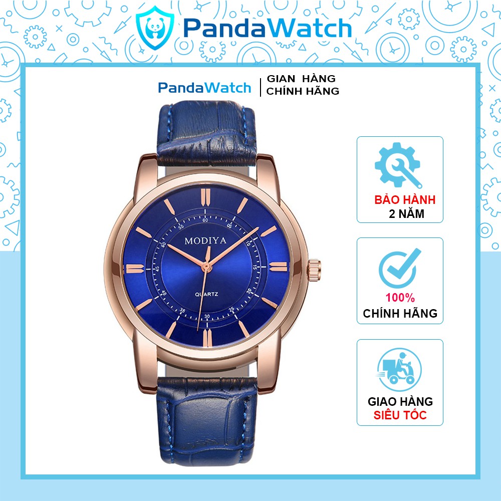 Đồng hồ nam dây da PANDAWATCH cơ cấu thạch anh kiểu dáng thời thượng sang trọng