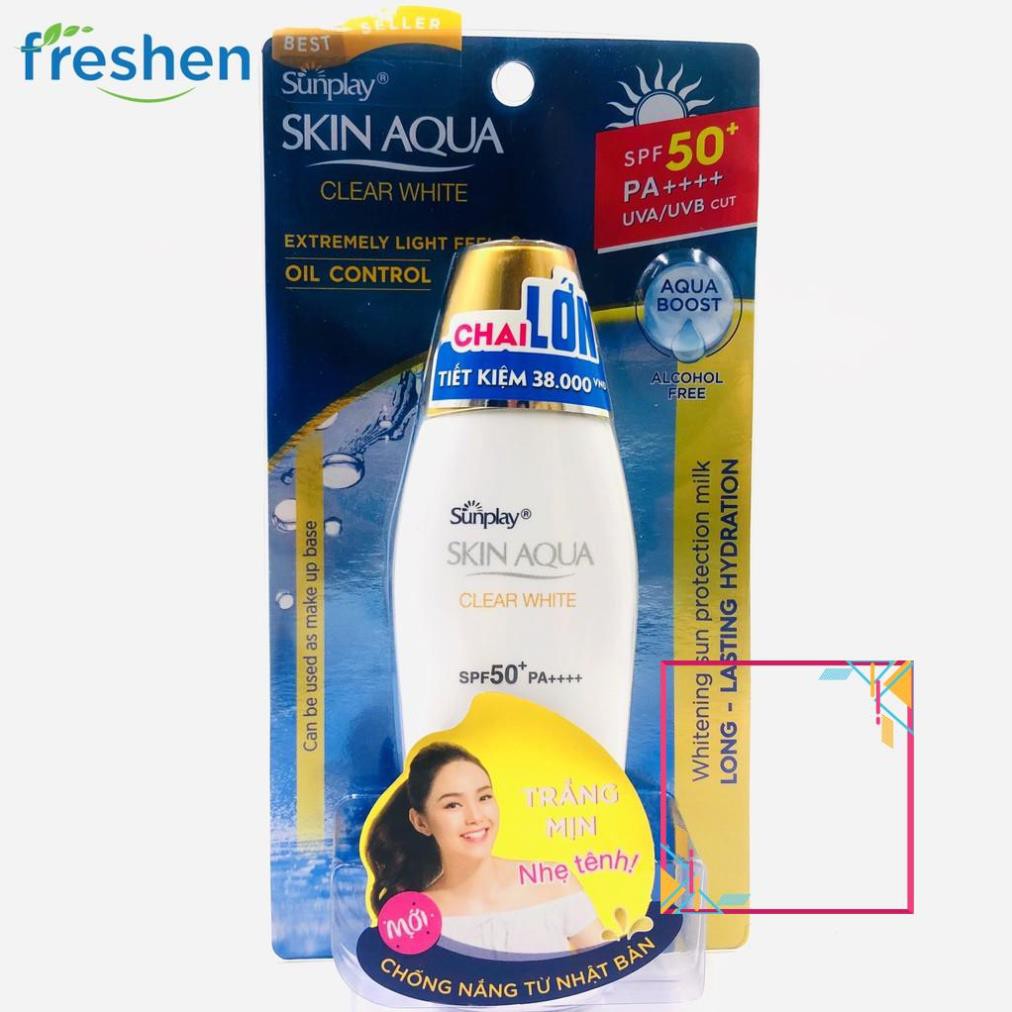 (CHÍNH HÃNG) Sunplay Skin Aqua Clear White SPF50+, PA++++: Sữa Chống Nằng Dưỡng Da