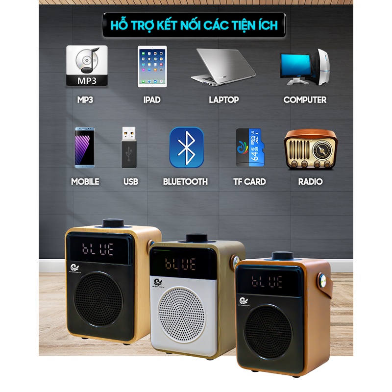Loa Bluetooth VS1 5.0 màn hình LED - Âm Thanh tuyệt đỉnh - Công suất lớn - Đài FM
