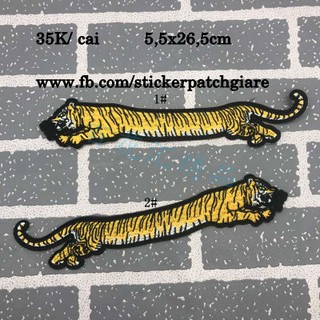 Miếng vải patch ủi lên quần áo cọp 2 chiều