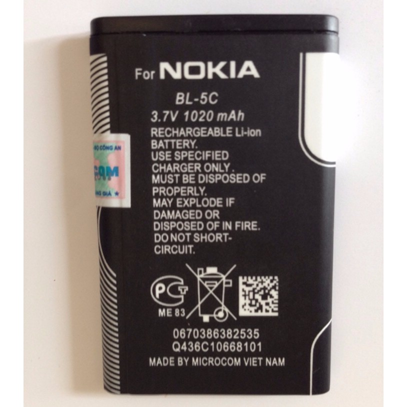 PIN NOKIA BL-5C/ 5J/ 4U HIỆU MICROCOM