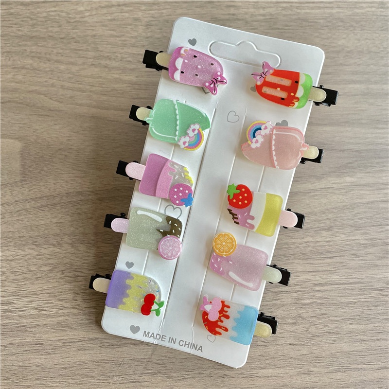 Set 10 Kẹp Tóc Kiểu Dáng Ngọt Ngào Dễ Thương Cho Bé