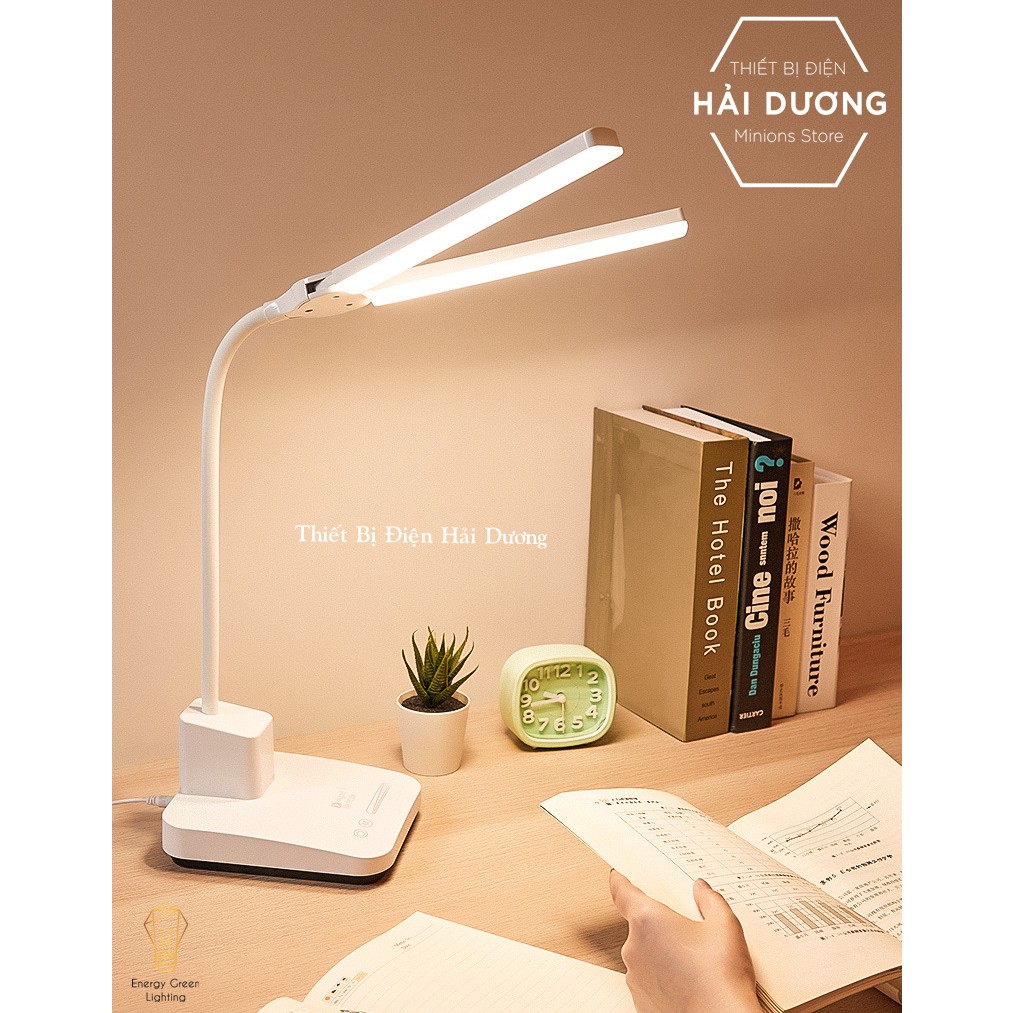 Đèn Bàn LED 2 Đầu Chiếu Sáng DB-1928 - 3 Chế Độ Ánh Sáng - Xoay 180 Độ Thay Đổi Góc Chiếu Sáng Linh Hoạt