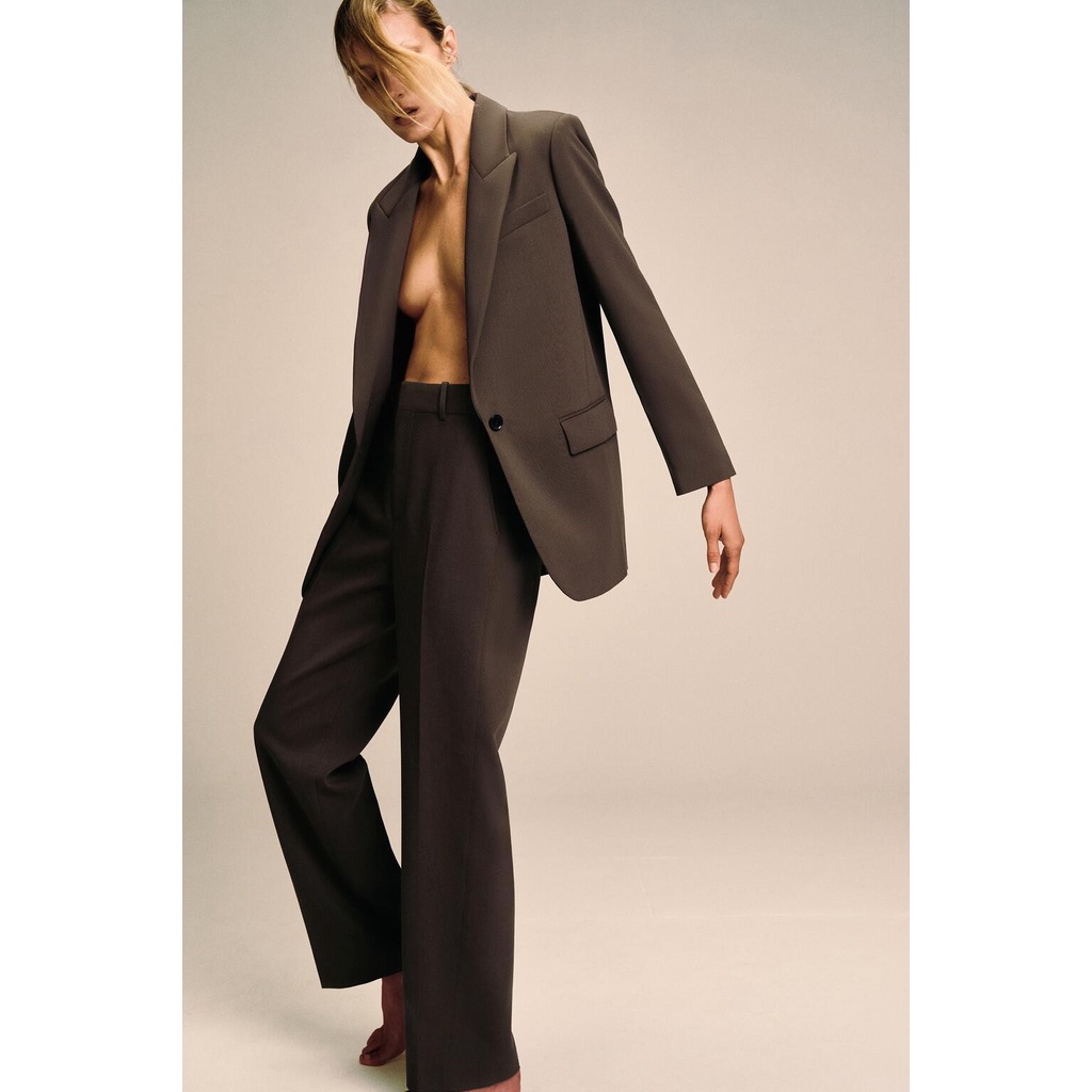 Áo Khoác Vest Hiệu Zara Dáng Rộng Phối Túi Thời Trang Mùa Thu Cho Nữ2761248/2761252