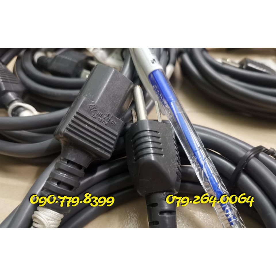 Dây nguồn 3 chấu chịu tải 7A Hew Tech nội địa Nhật chống nhiễu