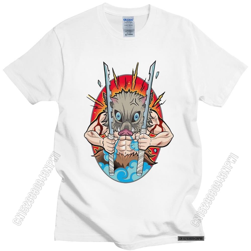 Phong Cách cotton Thoáng Mát Demon Slayer Manga Hashibira Inosuke Áo Nam Đồ Họa Áo Thun Kimetsu No Y