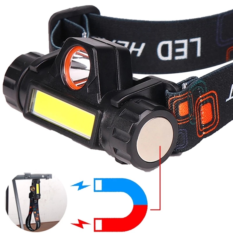 Đèn Pha LED Công Suất Cao XPE + COB Có Thể Sạc Lại Bằng Cổng USB Chống Thấm Nước
