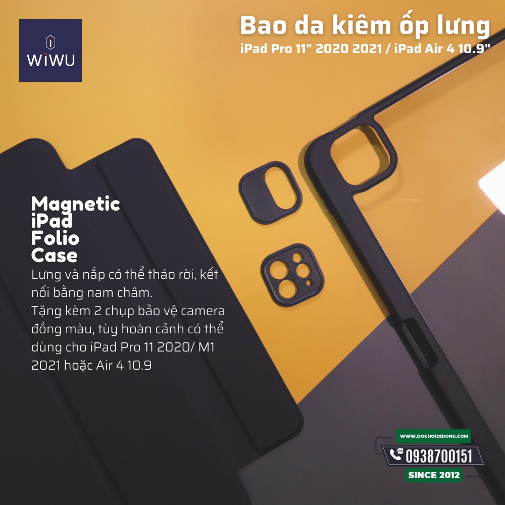 Bao da Wiwu 2 in 1 Folio Case Cho IPad Pro 11'' 2020, IPad M1 M2 11'' , IPad Air 4 10.9 inch