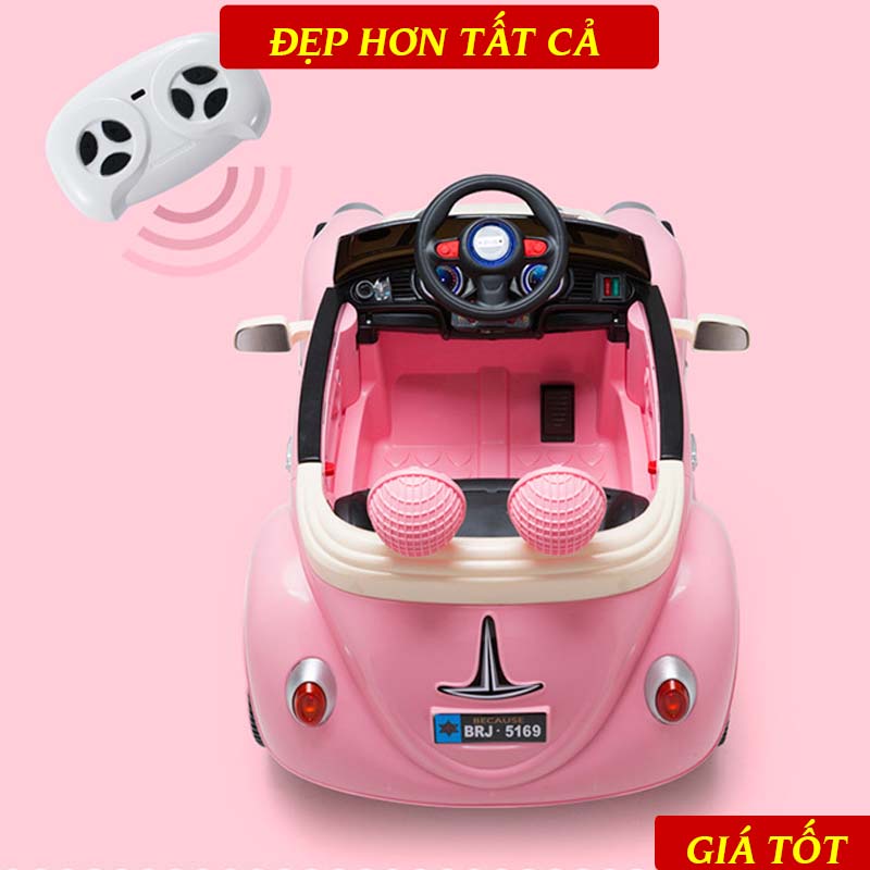 Xe Ô Tô Điện Cho Bé Gái Hello Kitty 503 Kiểu Dáng Đáng Yêu, Tự Lái Kèm Điều Khiển Từ Xa