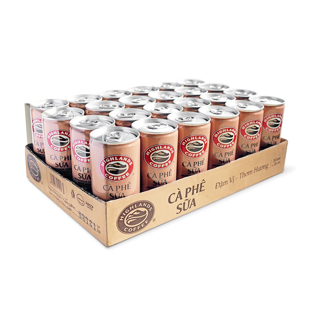 Thùng 24 lon cà phê sữa Highlands coffee 235ml