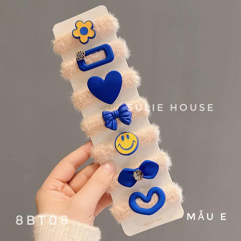 Set 7 chun buộc tóc lông thỏ - 8BT08