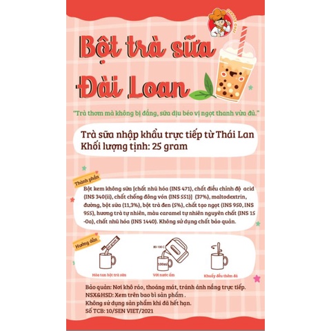 BỘT TRÀ SỮA ĐÀI LOAN(chỉ giao hàng tphcm)