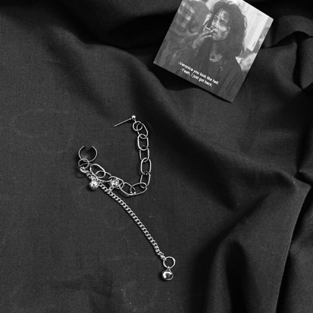 Bông Tai Phối Dây Xích Dài Thời Trang Cá Tính