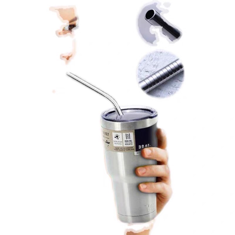 Combo 2 ống hút Inox + 1 cọ rửa siêu tiện lợi. Có túi OPP đựng tiện lợi