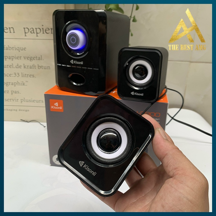 Loa Máy Tính Để Bàn Mini LED 2.1 Kisonli U2900 Loa Nghe Nhạc Vi Tính Laptop PC Gaming Có Dây