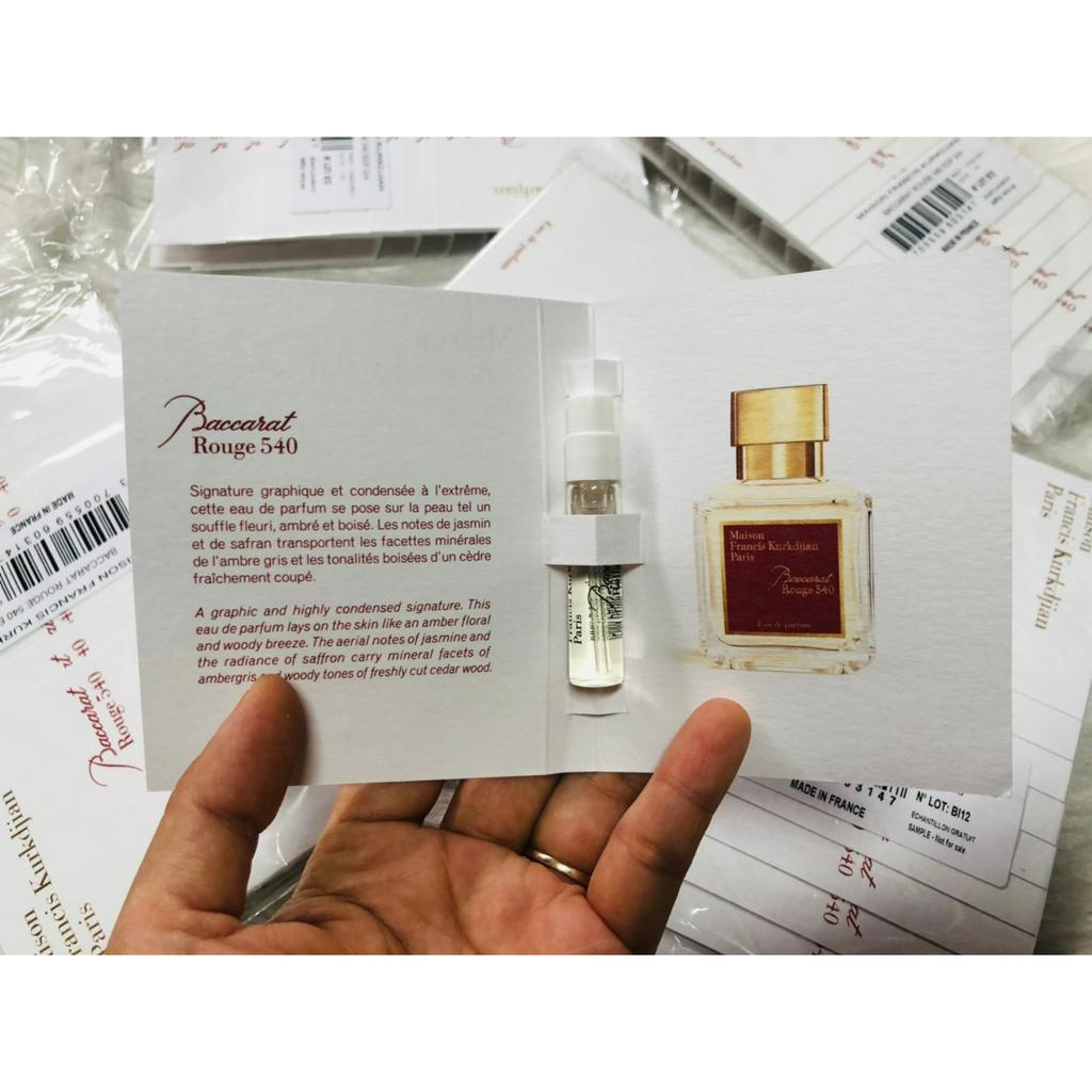 Vial Sample Nước Hoa chính hãng MFK Baccarat Rouge 540 EDP - Nước hoa cao cấp - mùi thơm cực kỳ sang trọng