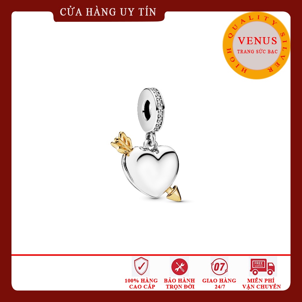 [Charm bạc 925 cao cấp] Charm treo trái tim mũi tên- Mã sản phẩm VENUSTMT