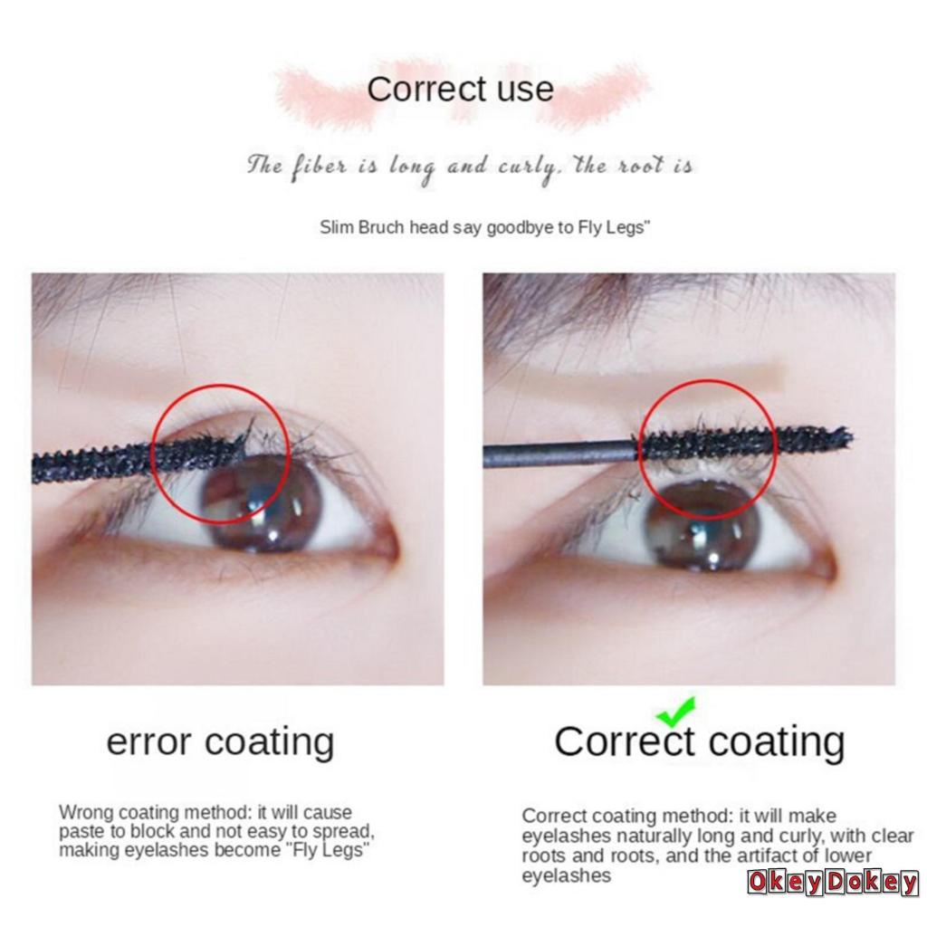 [Hàng mới về] Mascara làm dài và dày mi tự nhiên màu đen/nâu chống thấm nước lên màu đậm