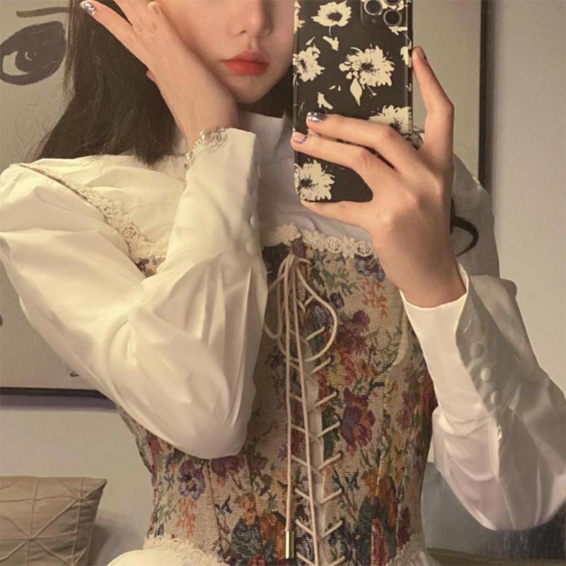 Đầm Cổ Đứng Thắt Dây Eo Phong Cách Retro Dành Cho Nữ