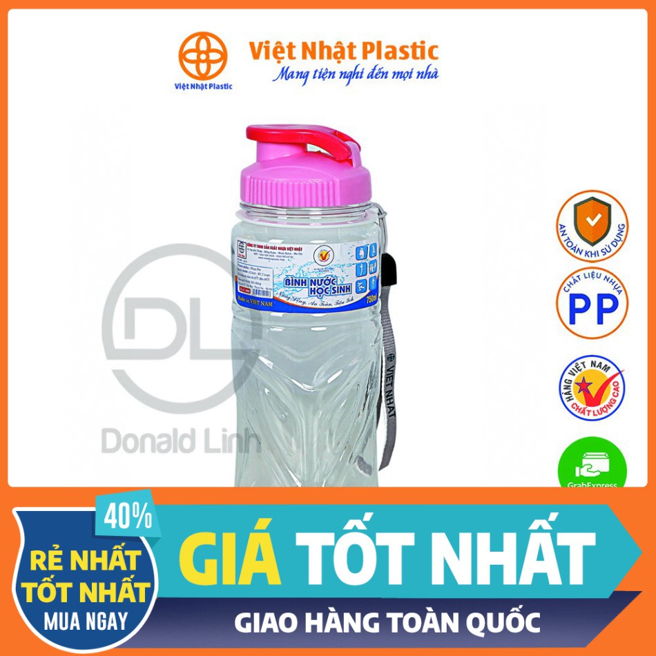 Bình nước học sinh Việt Nhật Plastic 550ml-0088