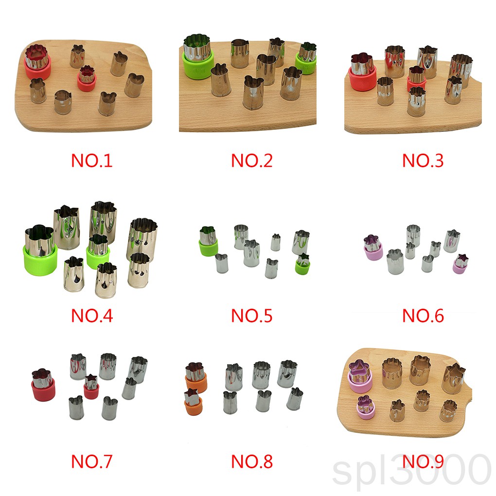 Set 8 Khuôn Cắt Tạo Hình Hoa Trang Trí Bánh Bằng Thép Không Gỉ