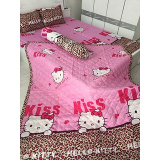 Bộ Drap giường cotton poly cao cấp Kitty đáng yêu (chọn mẫu)