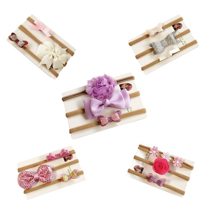 Set 3 Băng Đô Hoa Dễ Thương Cho Bé Gái