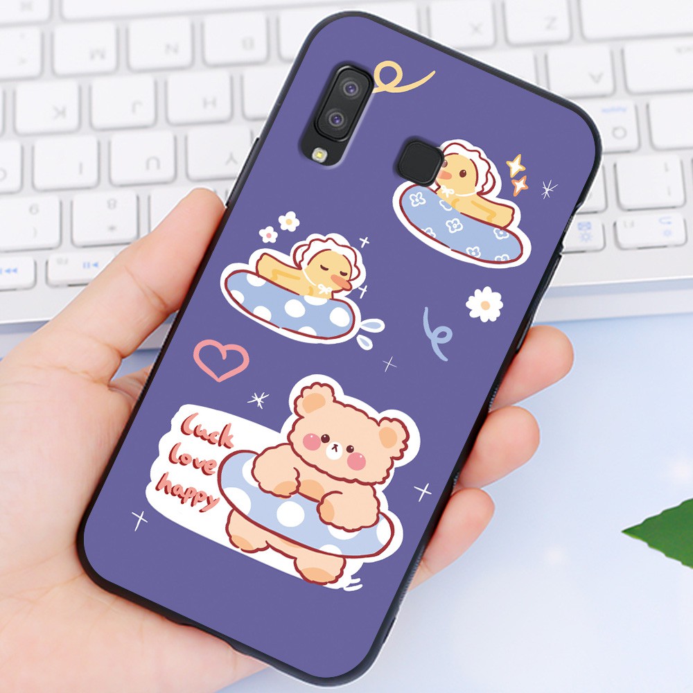 Ốp Samsung 😍 Ốp lưng Samsung A8 Star Cute Bear nhựa cao cấp viền silicon