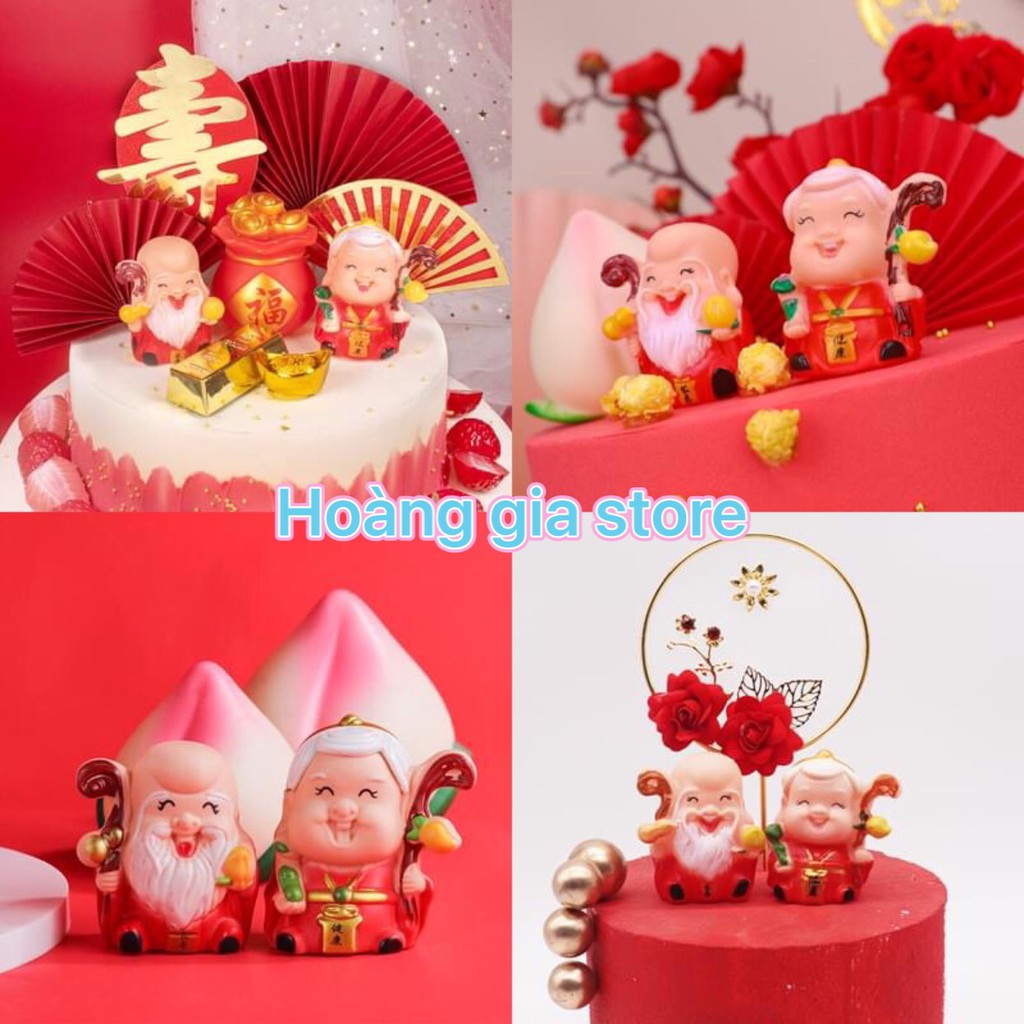 Đồ trang trí sinh nhật cho bé - cặp ông bà thọ