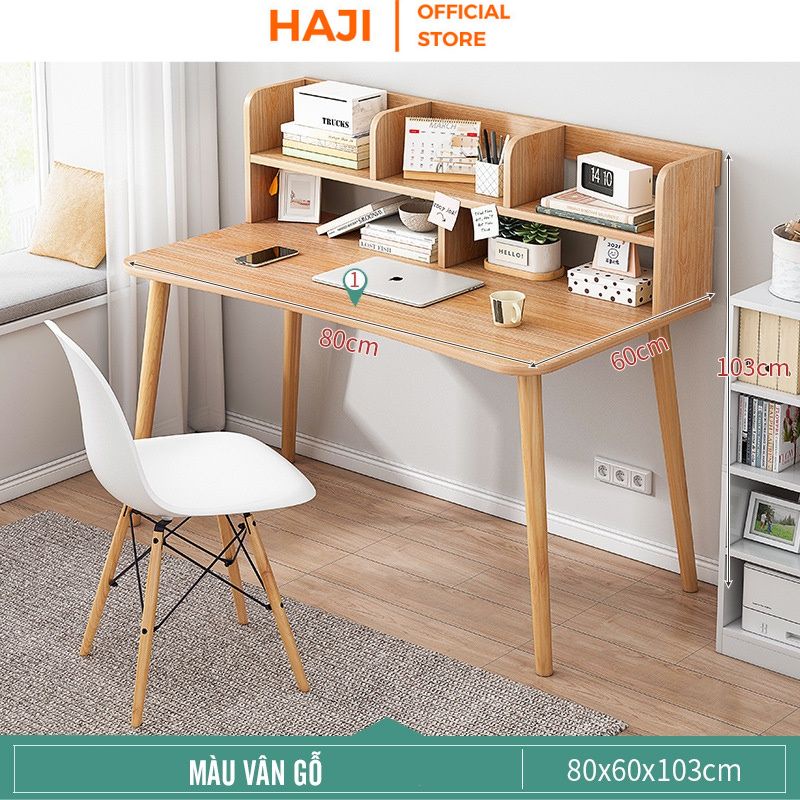 Bàn học chân gỗ sồi chắc chắn mặt bàn rộng rãi, chịu lực tốt, kiểu dáng hiện đại  thương hiệu HAJI