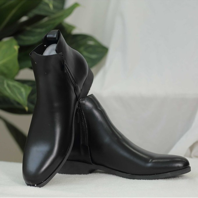Chelsea Boots khóa - Giày Chelsea Boots da bò - Giày cao cổ nam tăng chiều cao, zip boots khóa dễ sử dụng đế cao su đúc | BigBuy360 - bigbuy360.vn