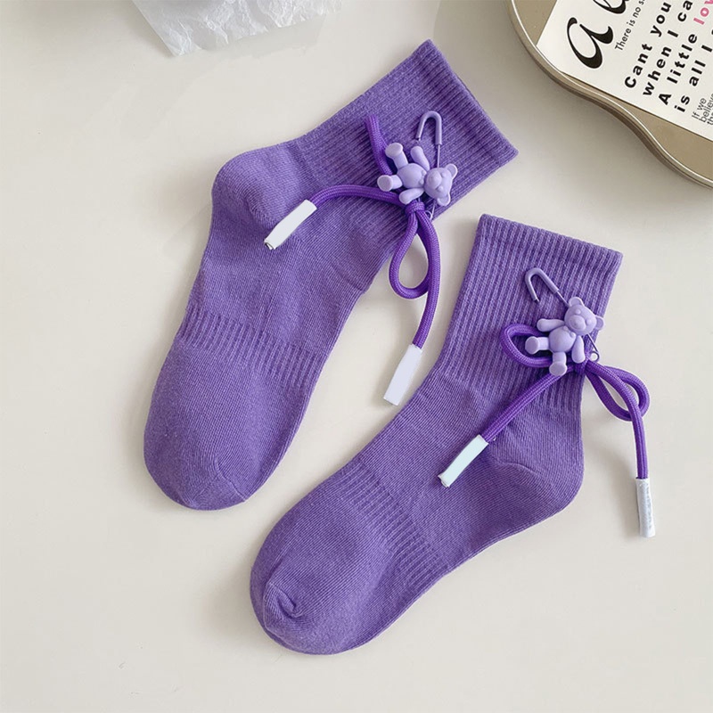 Đôi Vớ Ngắn Co Giãn Đính Nơ Dễ Thương Thời Trang Harajuku Cho Nữ