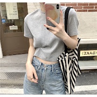 Áo Croptop Baby Tee Trơn Nữ Màu Xanh I'm BASIC Girly Ôm Body phong cách Hàn Quốc Trẻ Trung Năng Động ANT02