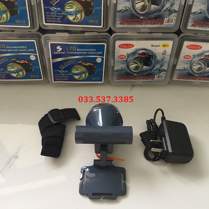 Đèn đeo đầu, đèn pin sạc điện 9811 GOLDLION thiết kế sỏ gọn, công suất 25W